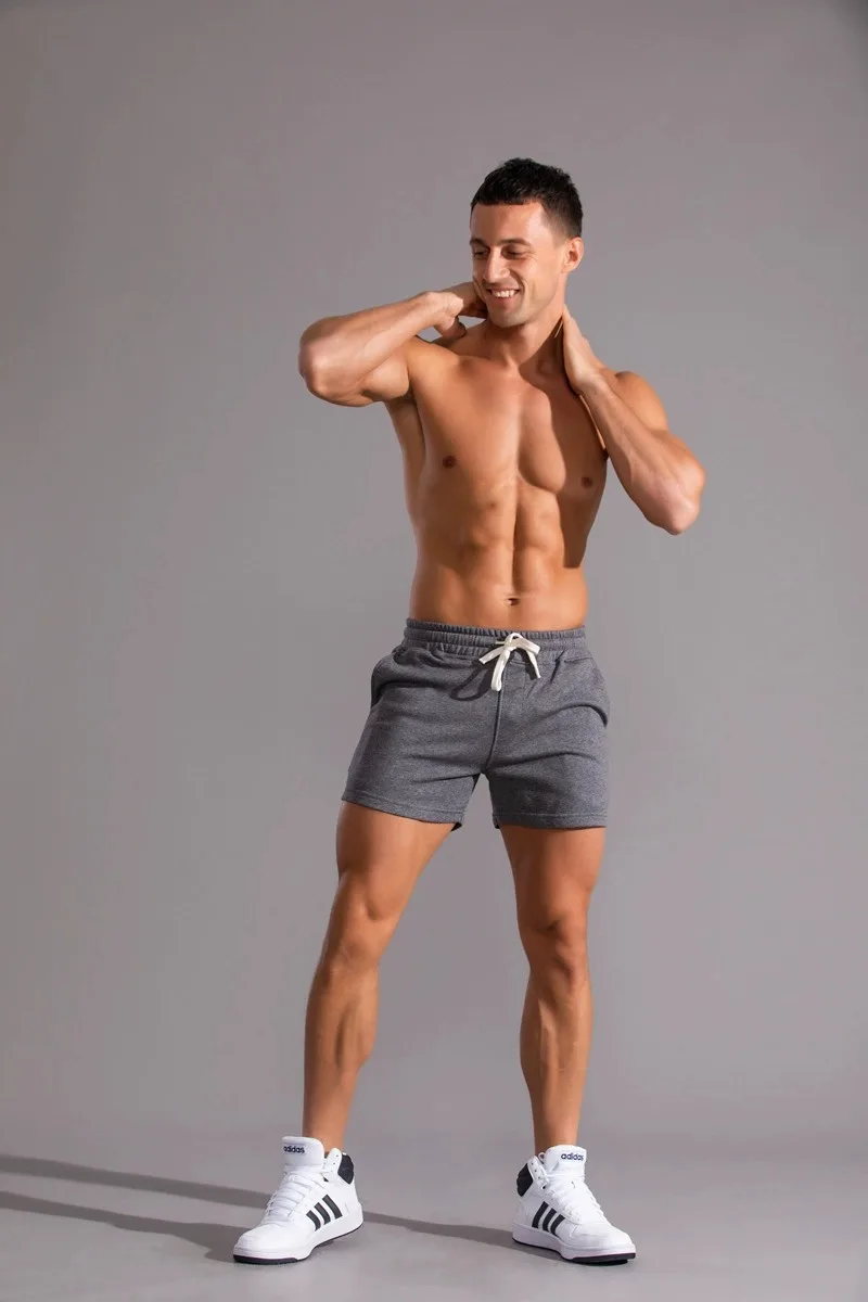 2025 Gym Sommer Fitness Shorts Herren Elastische Beiläufige Sport Shorts 2 Stücke Atmungsaktive Surfen Badeort Solide Laufsportbekleidung – Detail 8
