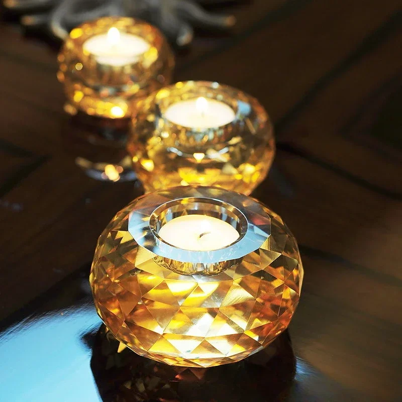 

Top grade K9 Crystal Glass Tealight Candle Holder for home bar decor and table centerpieces