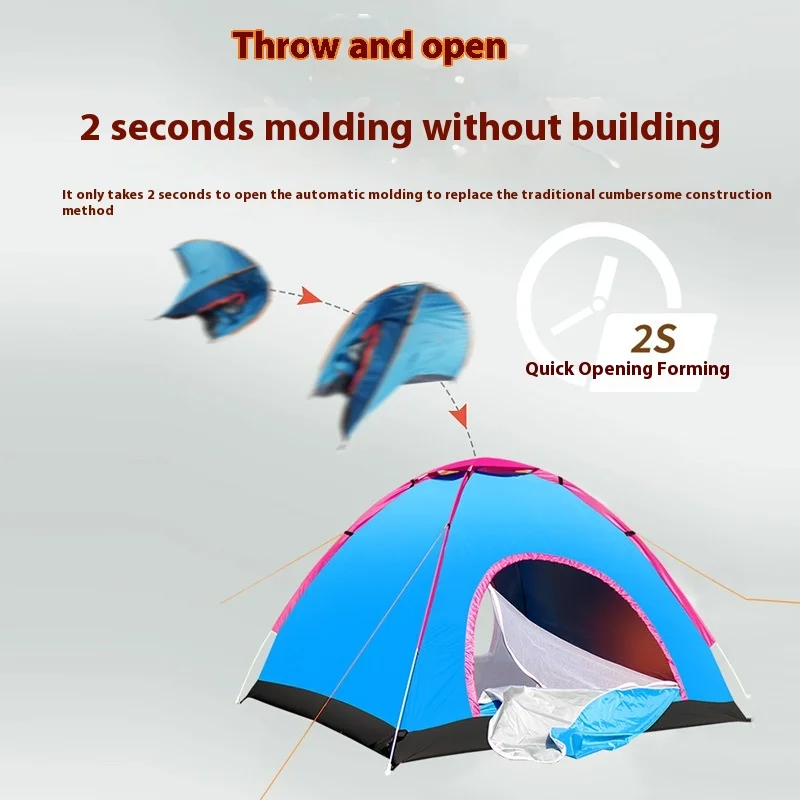 3-4 People Cross-Border Single Layer Automatic Quick Setup Outdoor Camping Tent