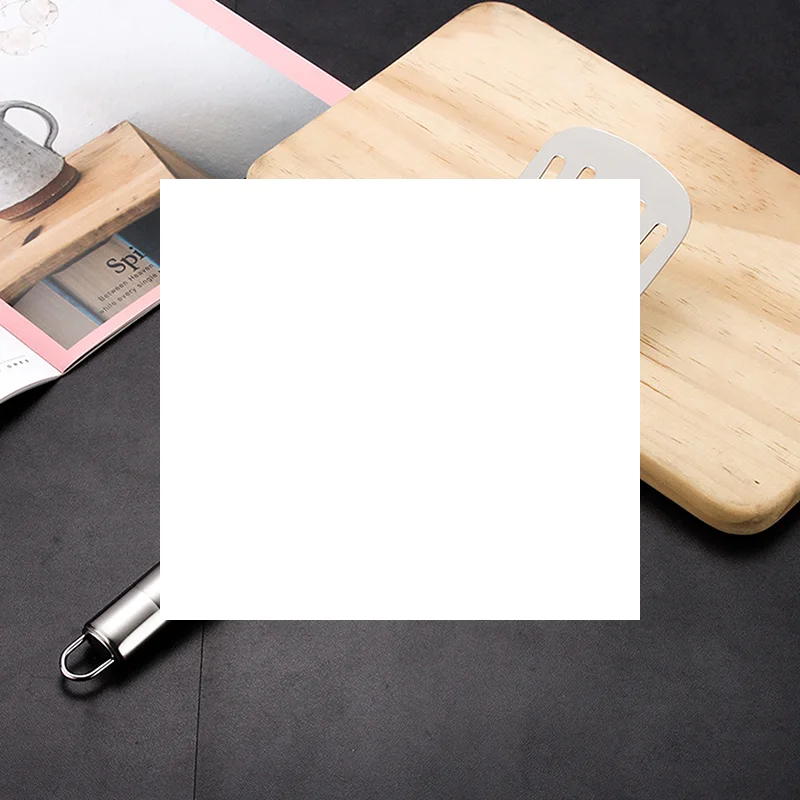 1 قطع الفولاذ المقاوم للصدأ مشقوق تيرنر المطبخ الطبخ ملعقة ساوت ستيك برغر زبدة أداة المطبخ أدوات المائدة في الهواء الطلق #1