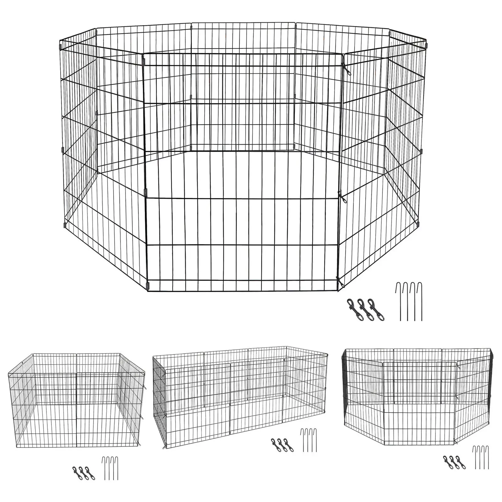 Imagem -05 - Pet Dog Cage Exercício Playpen Gaiola do Cão Canil Interior Exterior Resistente e Durável Flexível em Forma Painéis 30