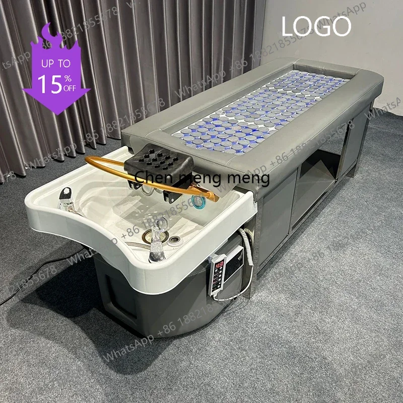 

Современное высококачественное кресло-мойка с термостатическим циркуляционным водяным контуром, функцией фумигации и спа-эффектом, эргономичная мебель для салонов красоты (Cama De Champu)