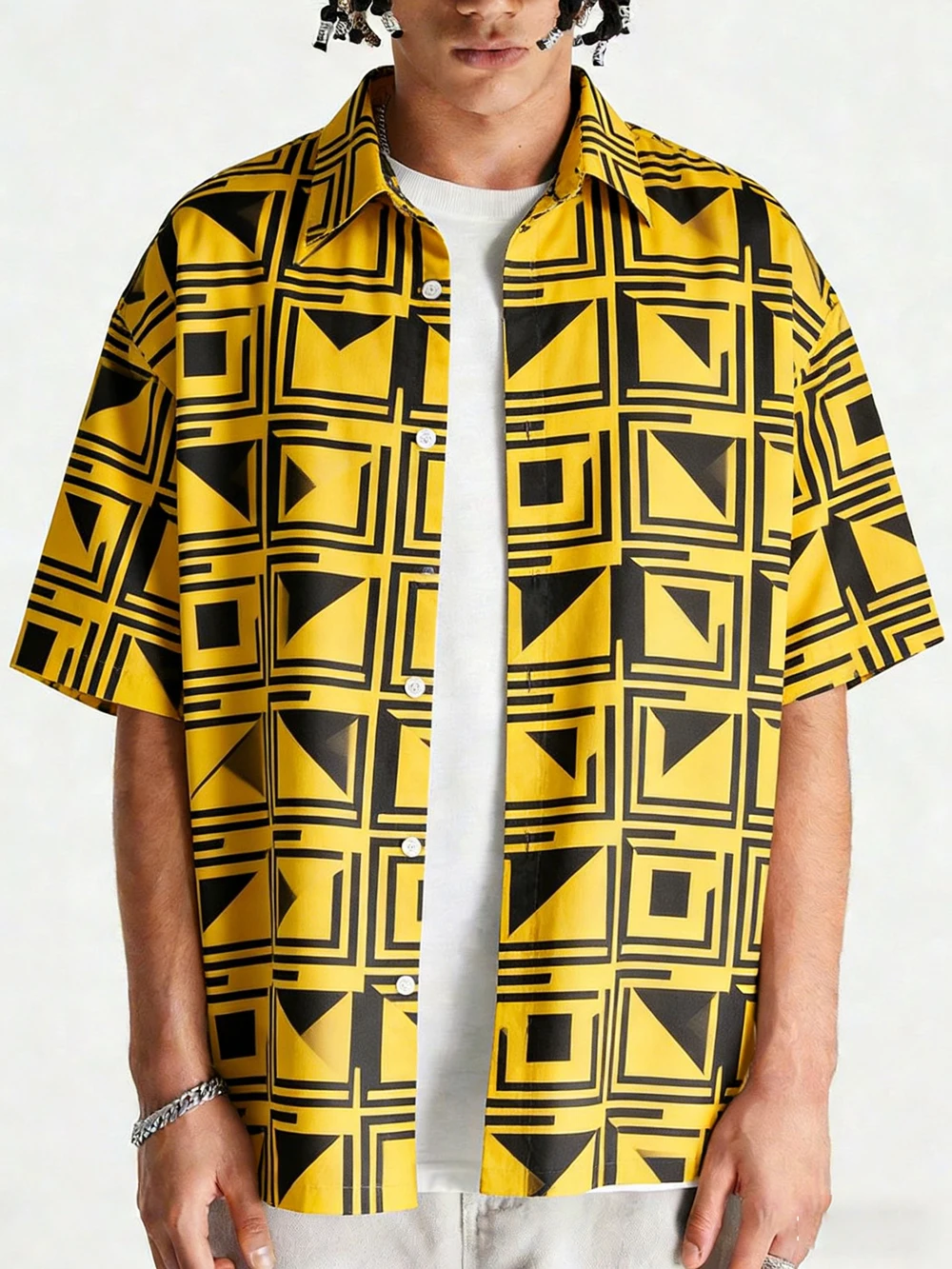 

Мужская новая свободная рубашка с коротким рукавом, с 3D HD-принтом «Натуральный животный пазл», гавайский уличный дизайн, мужская одежда, быстрая доставка