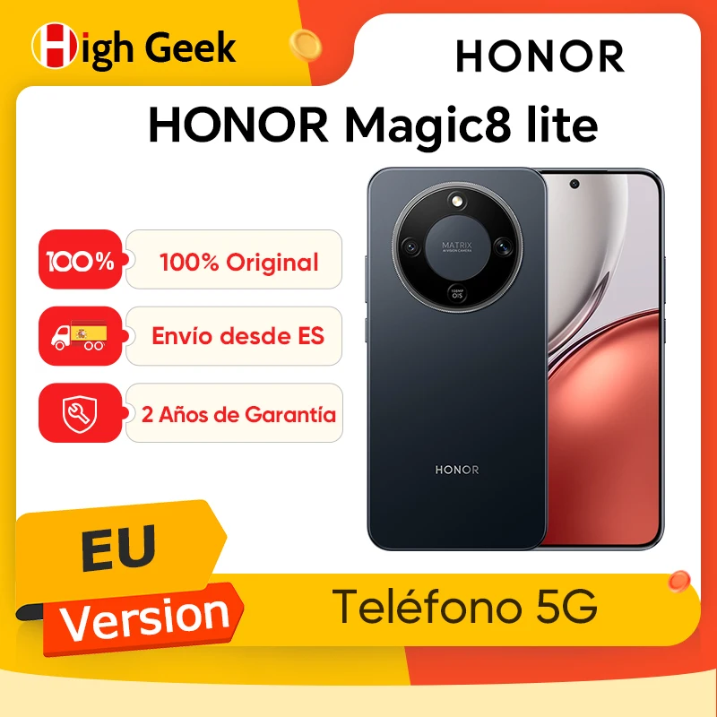 HONOR Magic8 lite Bateria de 7500 mAh Câmera Principal de 108MP Tela AMOLED de 6,79 polegadas 120Hz IP69K Versão UE