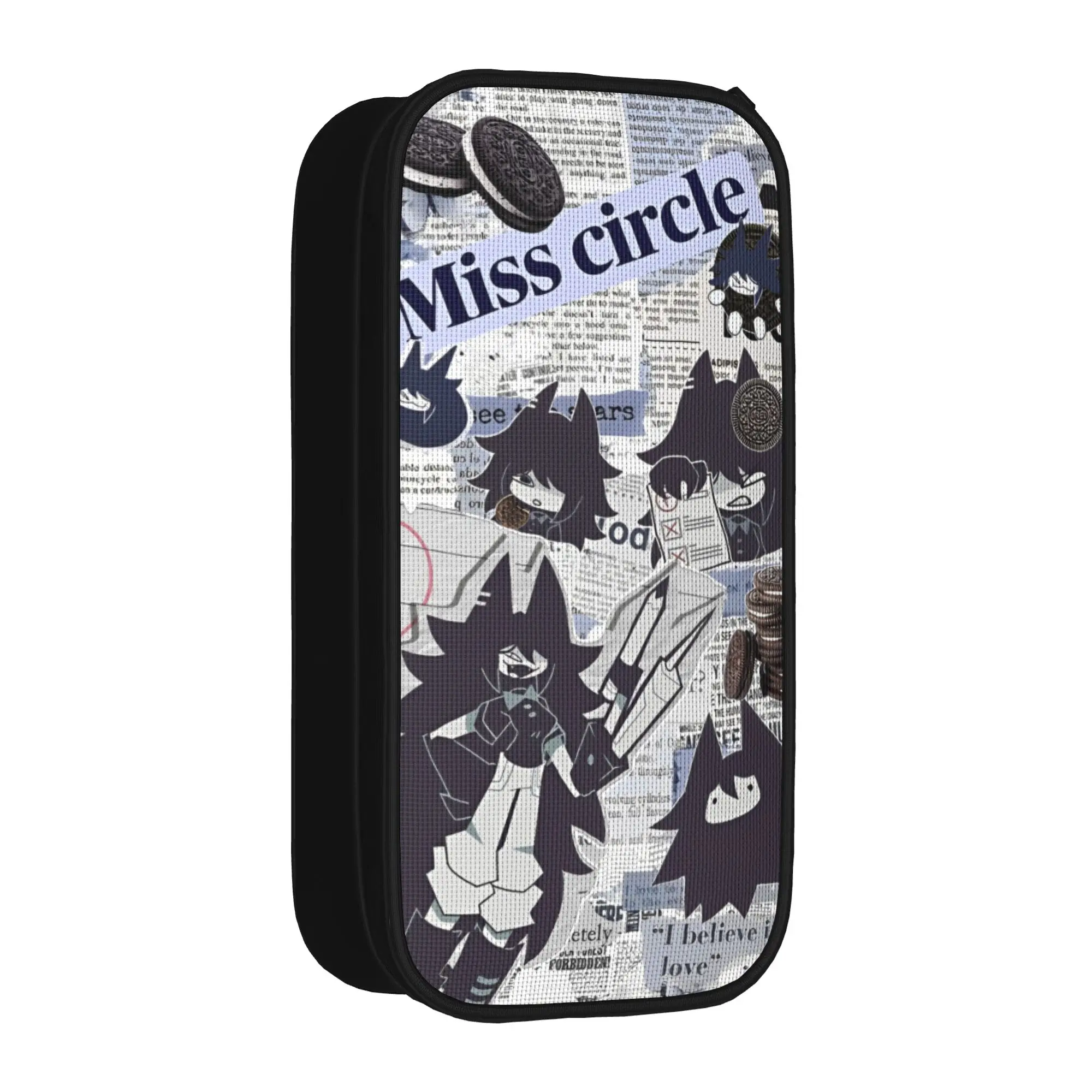 Miss Circle Cartoon  Pencil Cases New  Fundamental Paper Education Pen Bags for Student Large Storage Supplies Pencilcases