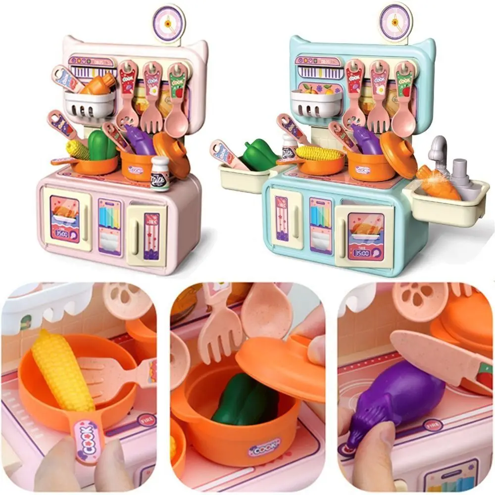 13/14 pièces dessin animé cuisine Playset Spray et jouer évier simulé facile à assembler jouer accessoires de cuisine jeu de rôle