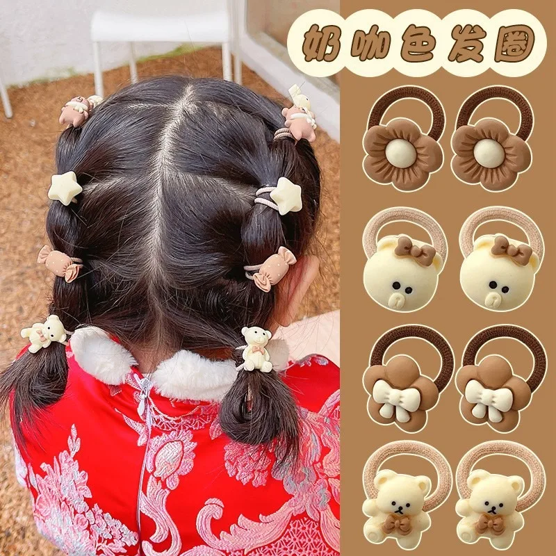 Kawaii Cartoon Baby Small Scrunchies Cute Children Girls Kids Elastic Hair Rubber Bands Accessories Tie Hair Ring Rope Headdress