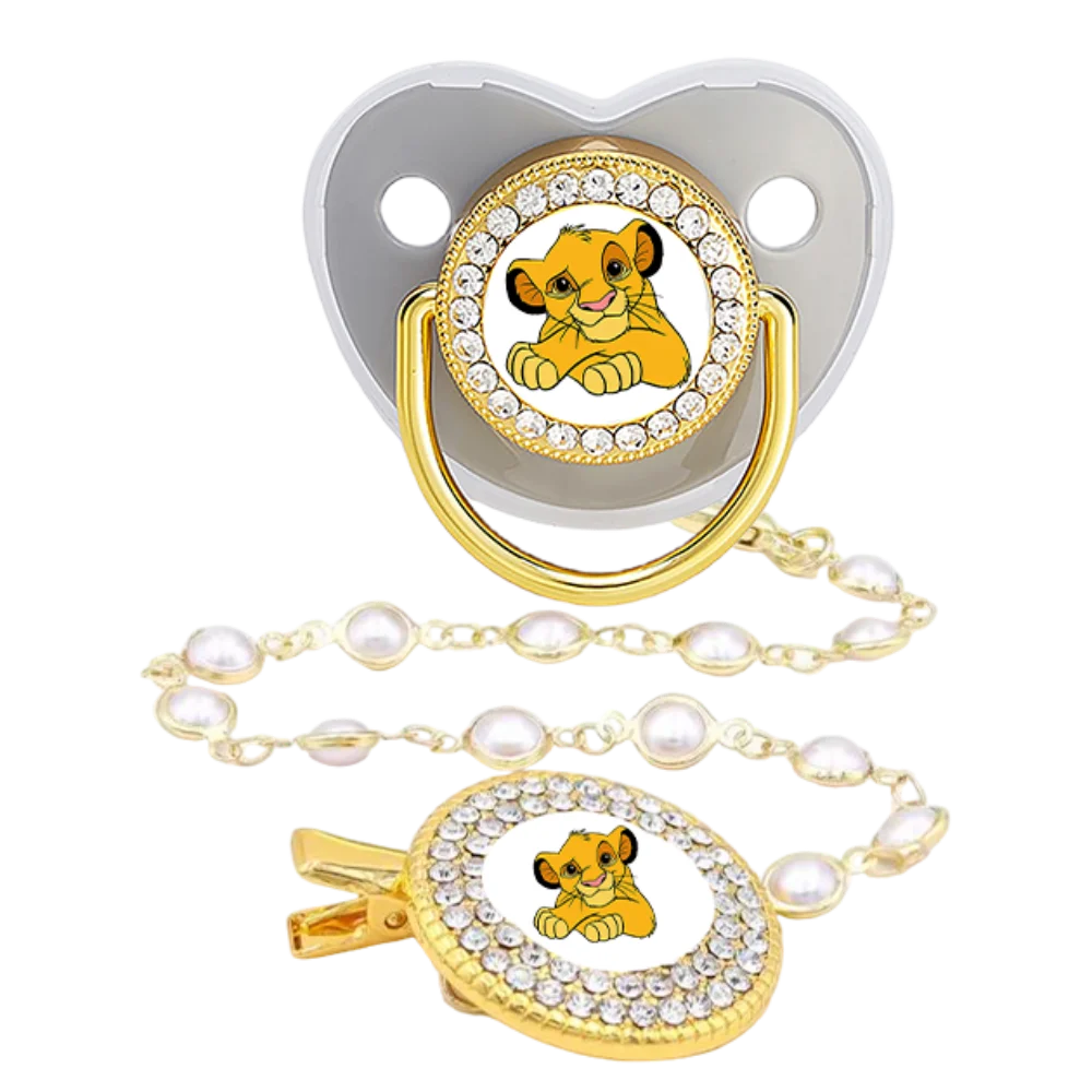 

Newborn Baby Pacifier Set Cartoon Print Silicone Soother Infant Feeding Gift Kit for 0-12 Months