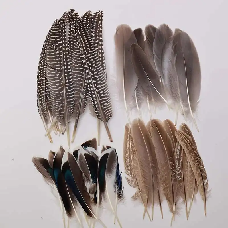 ريش طبيعي مختلط ريش الدجاج البري ريش البط مواد يدوية الصنع إكسسوارات مجوهرات يدوية الصنع
