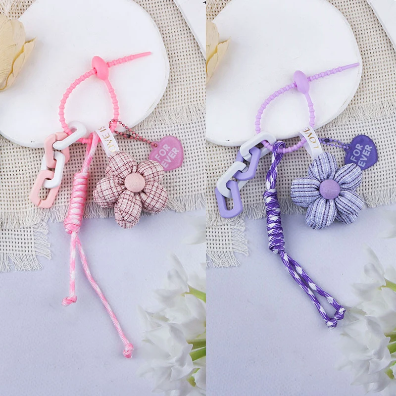Cute Flower Keychain Pendant Earphone Camera Chain Sweet Versatile Keychain Fashion Backpack Decoration Accessories Gifts image 4
