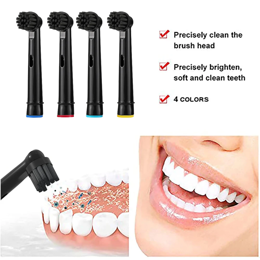 Têtes noires de brosse à dents de charbon de bois SB-17A 8pcs/20pcs et 4pcs capuchons, compatibles avec les poils électriques de charbon de bois de