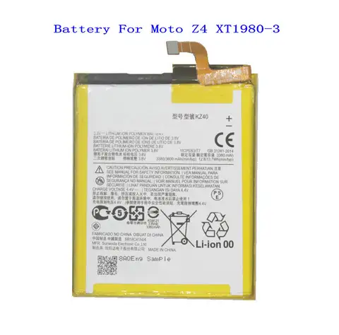 1x 3600mAh / 13.7Wh KZ40 Replacement Battery For Motorola Moto Z4 XT1980-3 Mobile Batteries