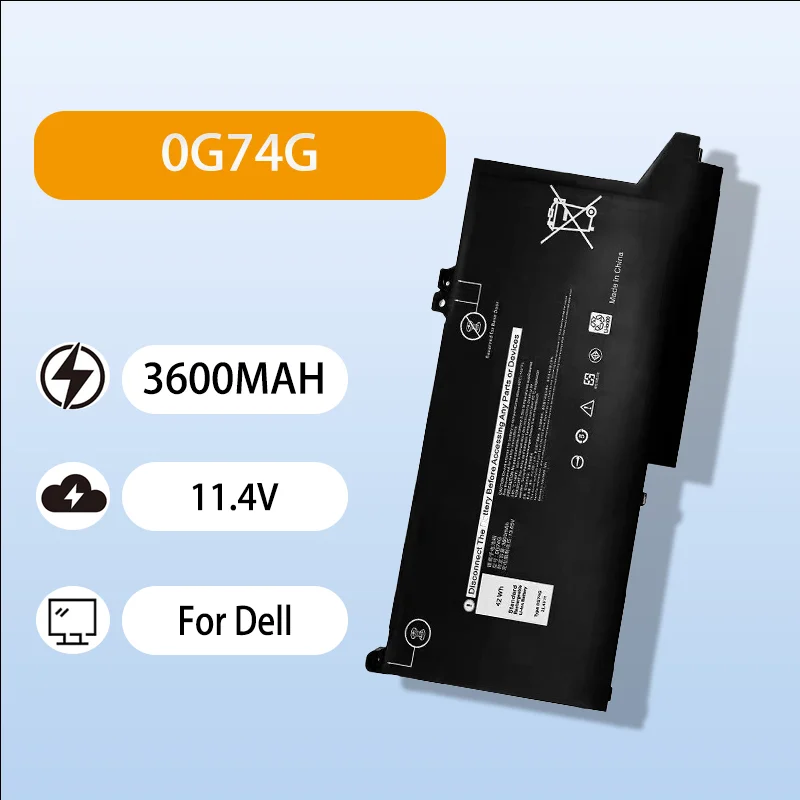 

Brand New 0G74G Laptop Battery For Dell Latitude 7400 7300 5300 5310 11.4V 3600mAh High Capacity Rechargeable Laptop Battery