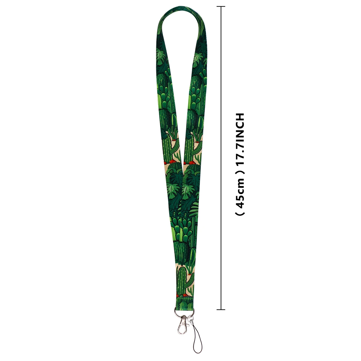 Green Cactus Strap Lanyards for Keys Keychain Badge Holder ID Credit Card Pass Hang Rope Lariat Accessories Gifts