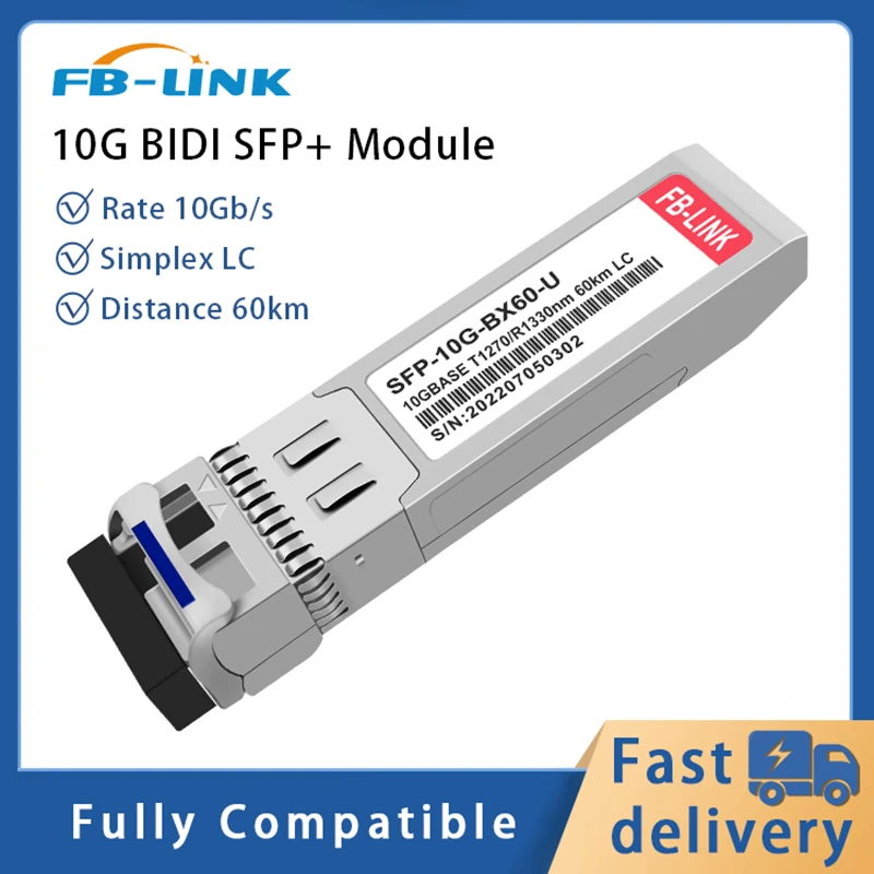 OEM 10G TX1270/RX1330 60km SM BiDi Optical Fiber Transceiver Module  Compatible with Mikotik Cisco