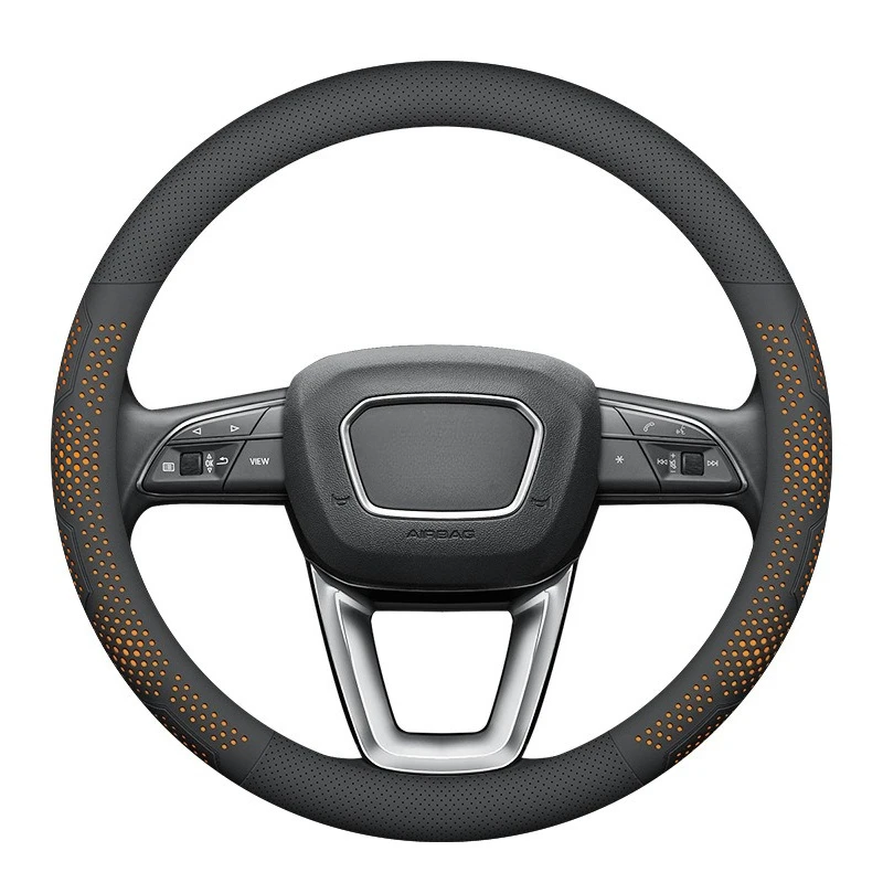

Чехол на руль для Audi A4L Q5L A6L A5 A7 Q3 Q7 Q2L, дышащий, нескользящий, ультратонкий, универсальный, на все сезоны, автомобильный аксессуар
