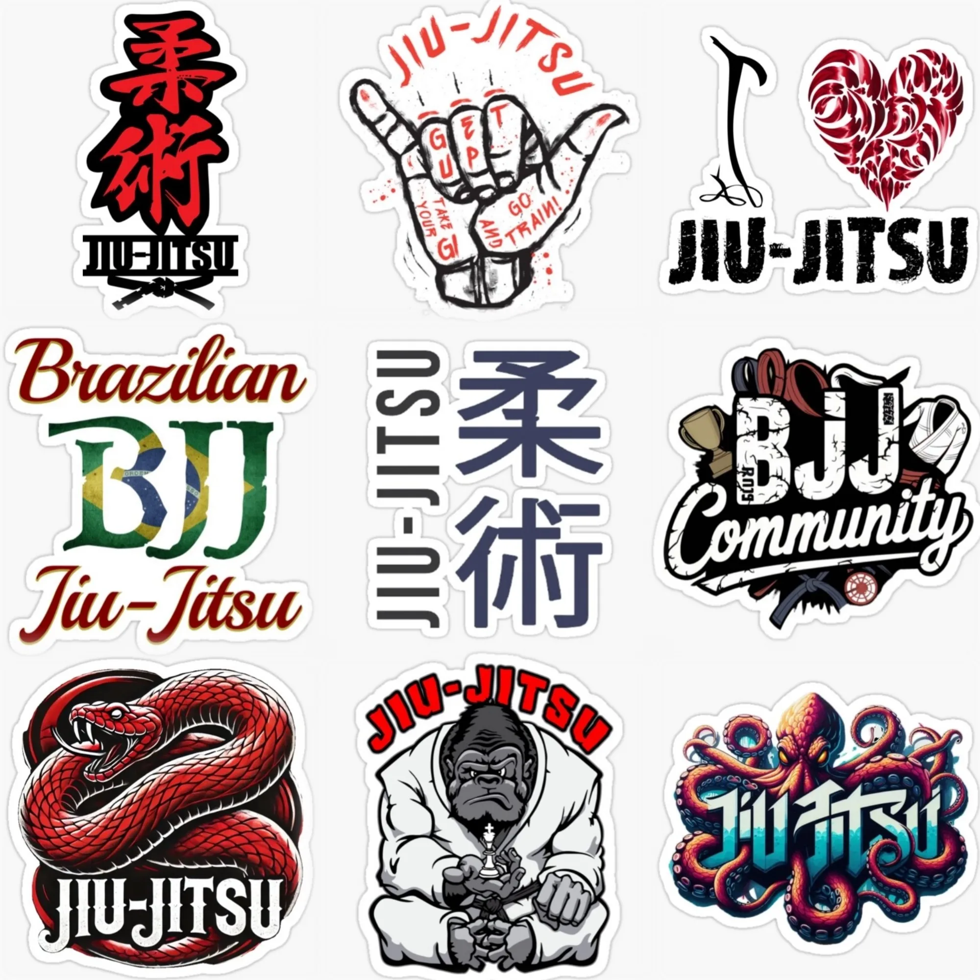 

Jiu Jitsu BJJ Wrestle Creative PVC Waterproof Sticker for Decorate Car Van Truck Bicycle Helmet Window Fridge Decal Accessories