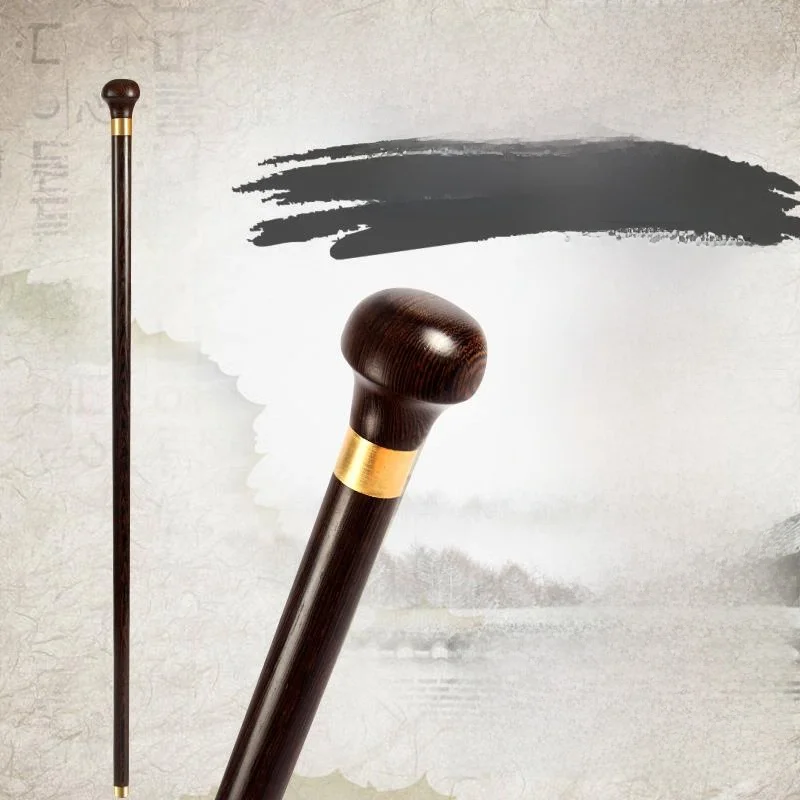 

Трость из красного дерева с круглой головкой, деревянная палка для джентльменов, элегантная трость для прогулок, противоскользящая.