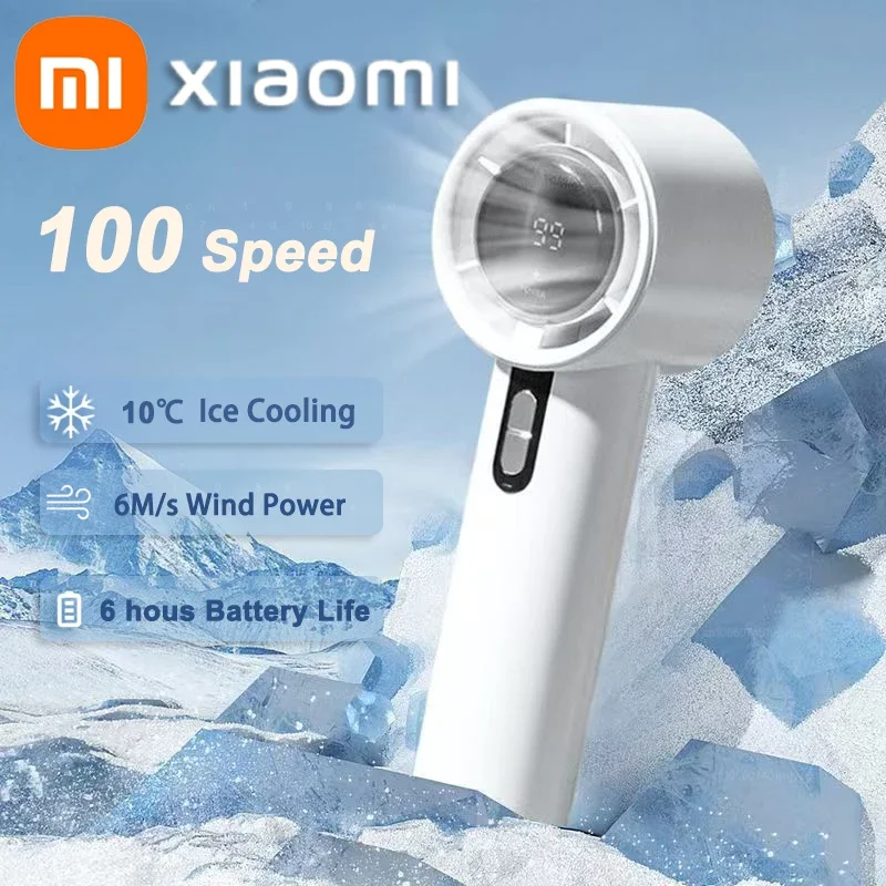 

Xiaomi 100 Speed Ultra Quiet Handheld Fan ​​USB Rechargeable Portable Mini Turbo Fan for Office and Travel with LED Indicator