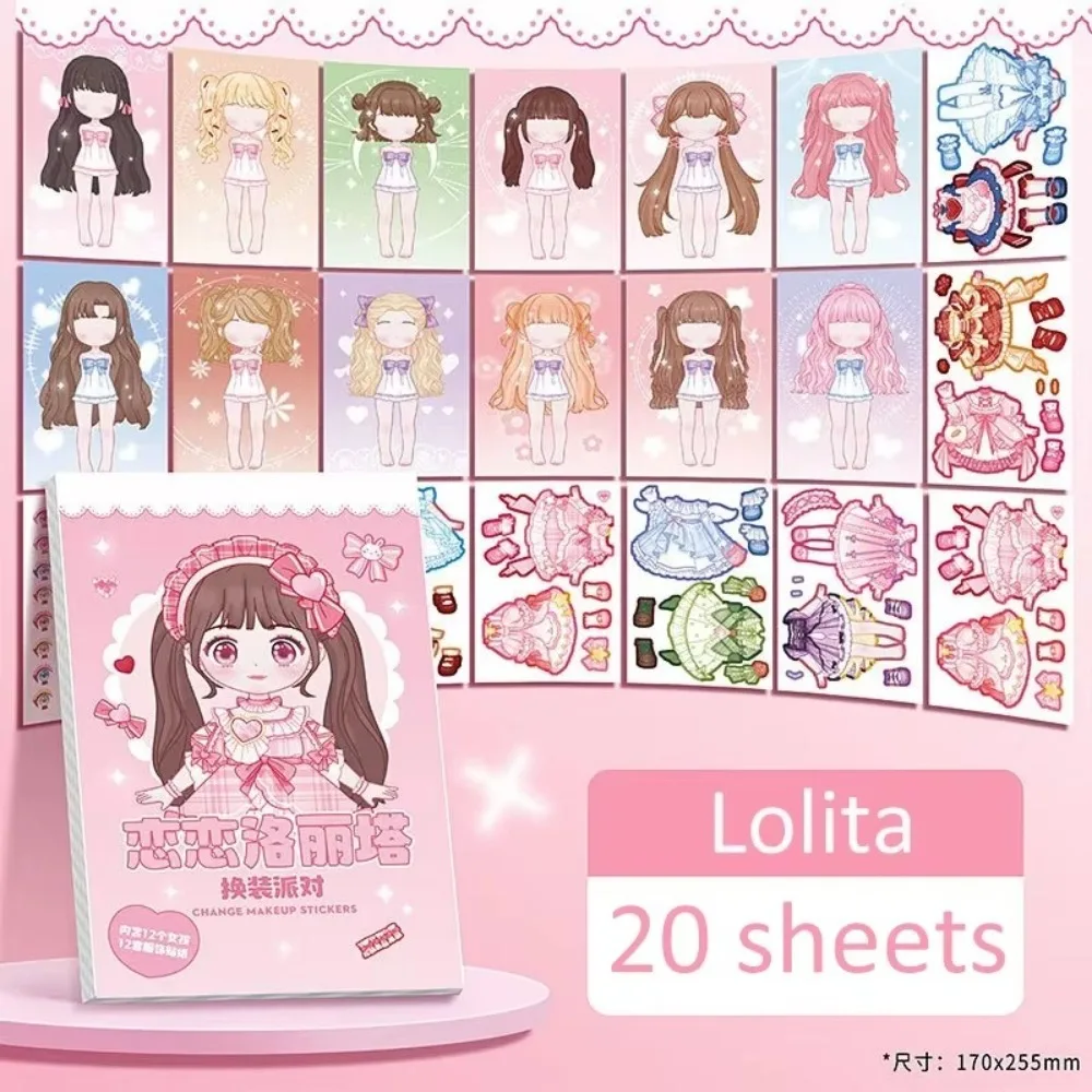 Festival Verjaardagscadeau Geen Knippen Aankleden Sticker Boek Cartoon DIY Make-up Show Puzzel Handboek Sticker