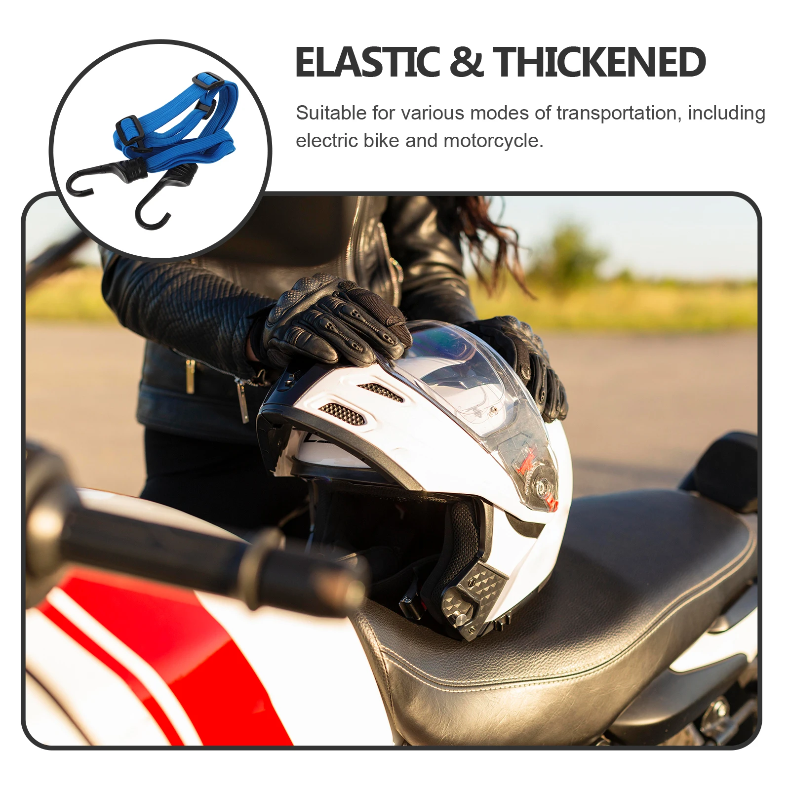 

Elastic Mesh Pocket Red Adjustable Bungee Cord Tie Down Strap Motorcycle Luggage Band Accessories Bike