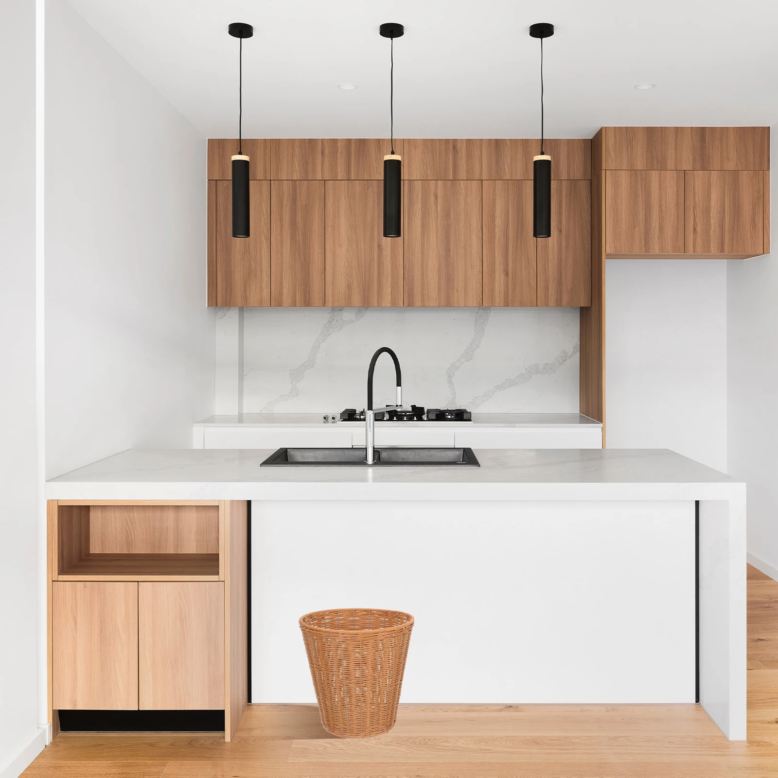 

Rattan Trash Basket Woven Kitchen Storage Organizer Multipurpose Sundries Storage Home Basket Rattan Trash Can