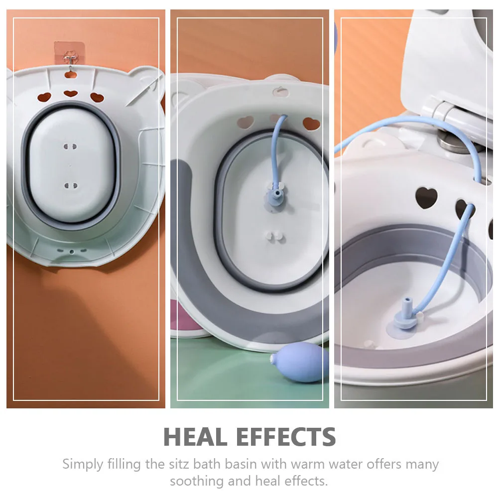 

Sitz Bath Basin Collapsible For Postpartum Hemorrhoid Care Buttocks Bath Tub Portable Toilet Seat Soak With Overflow Hole