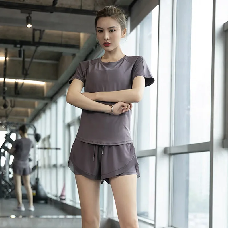 Summer New Breathable Mesh Short Sleeve Loose Exercise Running Tops Gym Workout Top Sport T-shirts Women Yoga Fitness Shirt