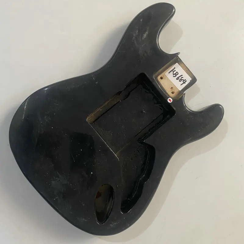 

KB684 6 Strings Black Color in Solid Basswood ST Guitar Body Custom Tremolo and Bridge Replace and DIY Guitar Part with Damages