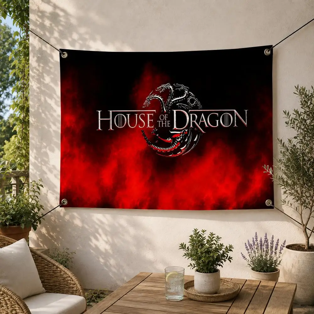 House of the Dragon Fantasy TV Series Flags Decorative Flag Banner for Outdoor Garden Yard Camping Party Home Wall Hanging Decor