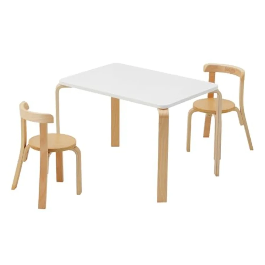 

Набор столов и 2 стульев Swegrow, деревянный стол и стулья для малышей, деревянная мебель для игровой комнаты/дома/детского сада