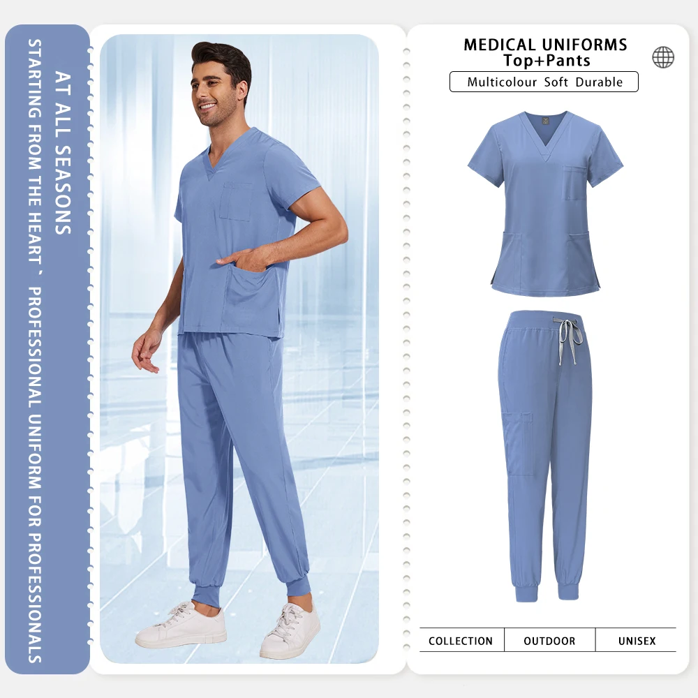 スクラブセット男性作業服女性手術服美容スパ作業服速乾性ペットクリニック作業服医療ナース制服
