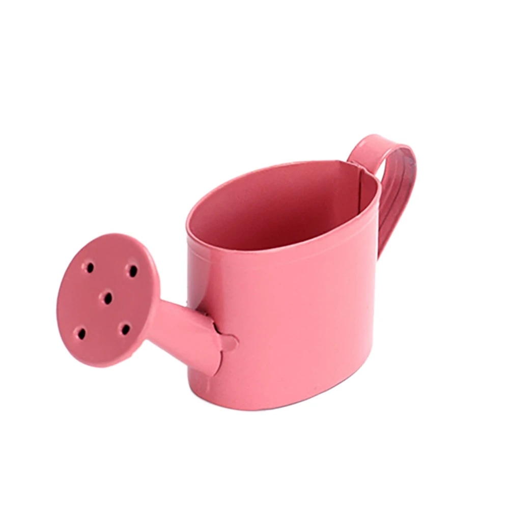 1/12 Dollhouse Metal Watering Can Garden Miniature Decoration for Kids Dollhouse Miniature Furniture Accessories,Pink