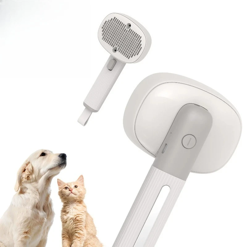 

Pet grooming products multi-functional electric vibration massage pet brush cat and dog comb self-cleaning oil brush