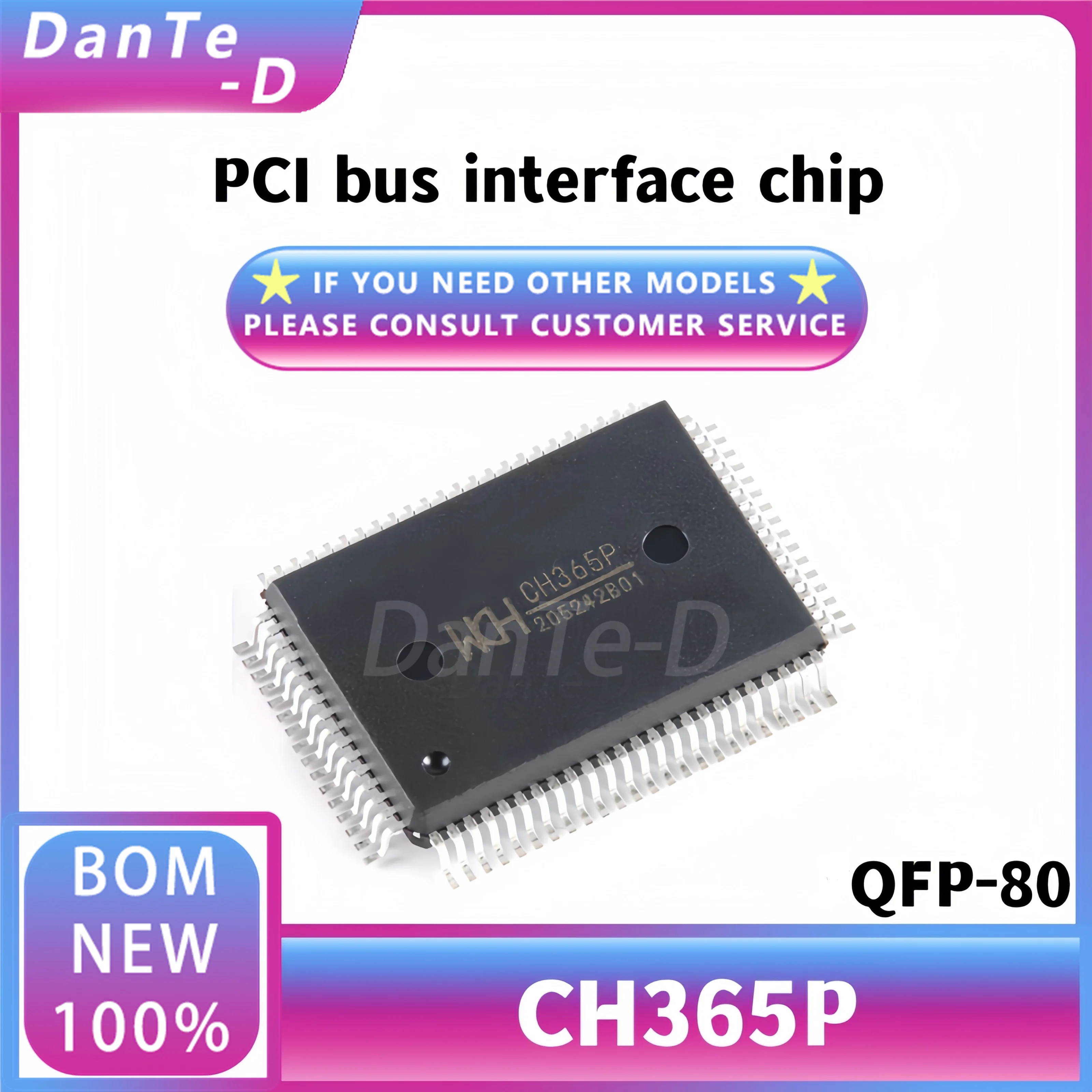 CH365P package FQFP-80 PCI bus interface IC brand new original authentic