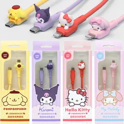 Kawaii Kuromi My Melody Hello Kitty Cartoon Iphone Fast Charging Data Cable Anime Sanrio Girly Heart Cute Type-C Data Cable