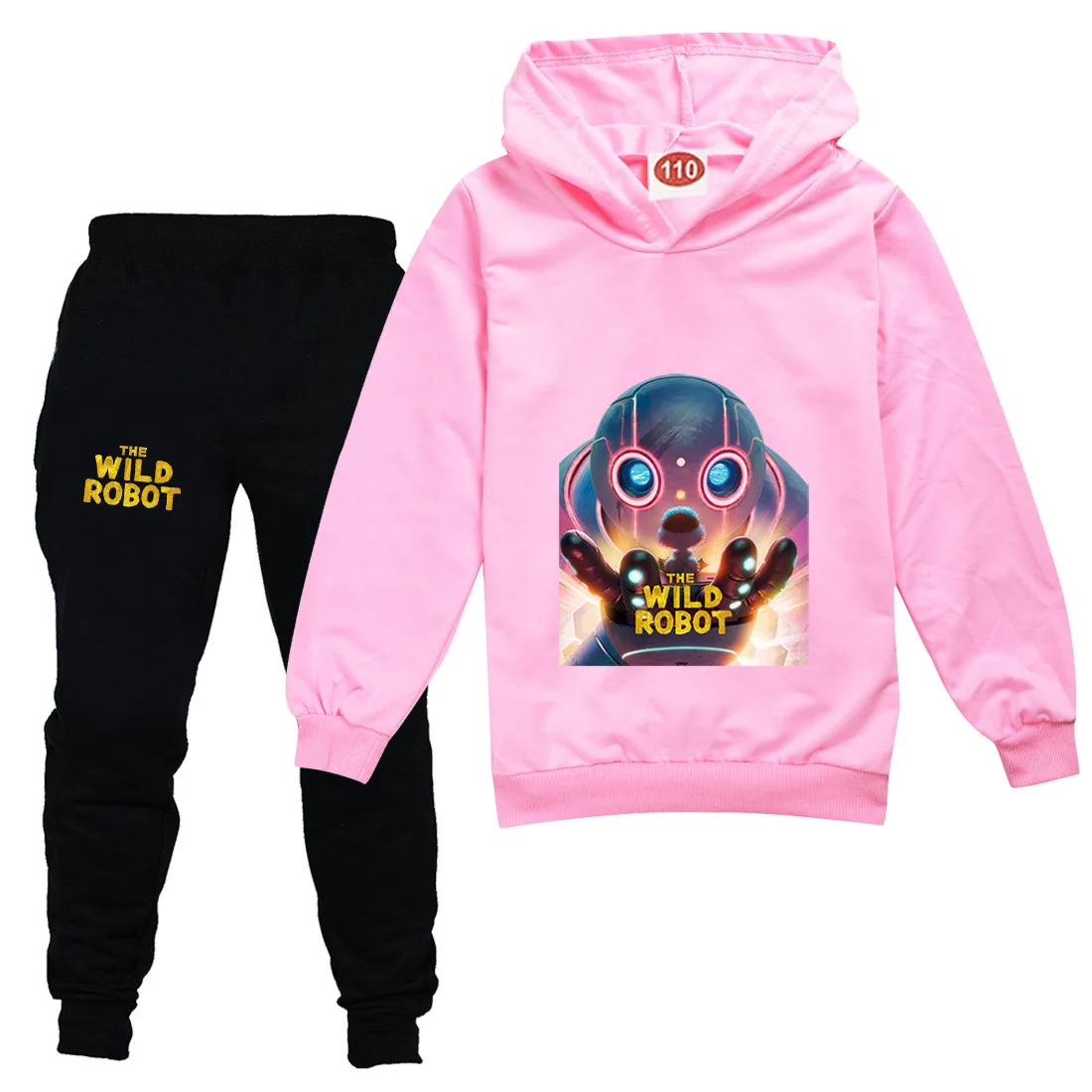 Kids Clothing Sets Boys Girls Cartoon The Wild Robot Costume Spring Long Sleeve Hoodies and Pants Children Pullover Tracksuit