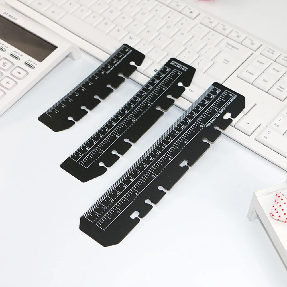 

3Pcs PVC Separator Ruler Transparent Light Flexible for Daily Use Binder Notebook Finder Fits A5 A6 A7