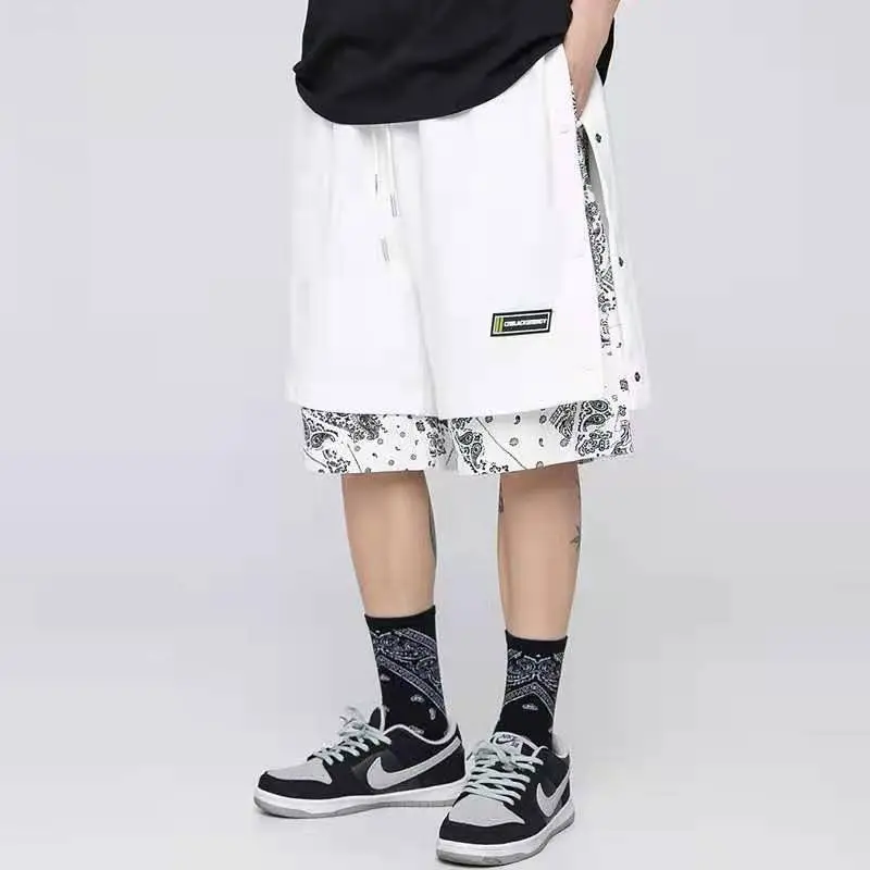 Fashion Men Printed Shorts Summer Casual Sports Basketball Shorts Baggy Men Jogging Clothes Punk Style Streetwear Thin Thickness