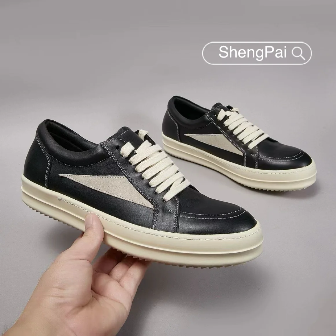 Men's shoes loafers rick retro platform casual shoes owens low top men's cowhide shoes Luxury brand women's sneakers fashion