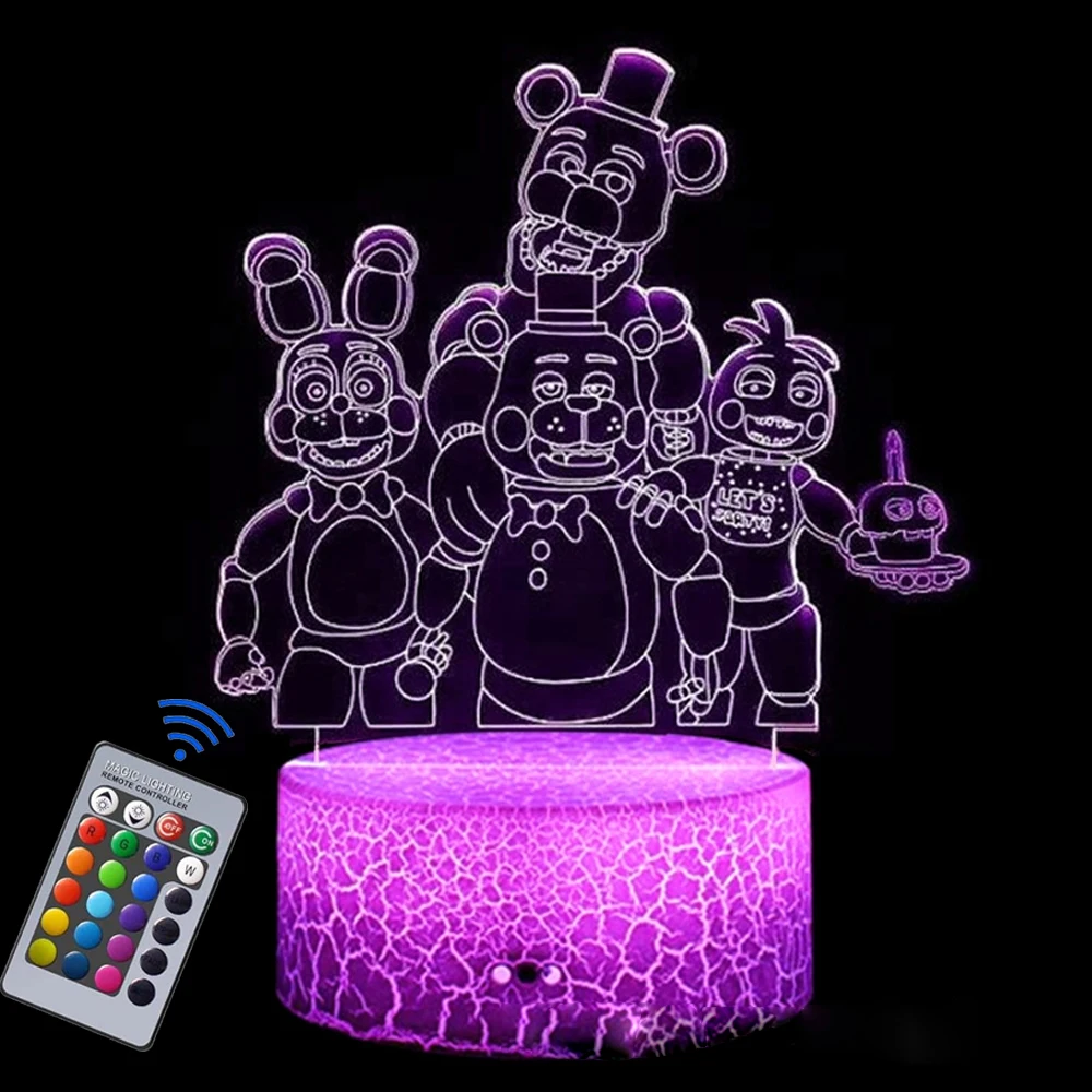 3D Night light Illusion Lights Five Nights Game Cute Night Lights 16 Color Changing Bedroom Decorations Children\'s birthday gift