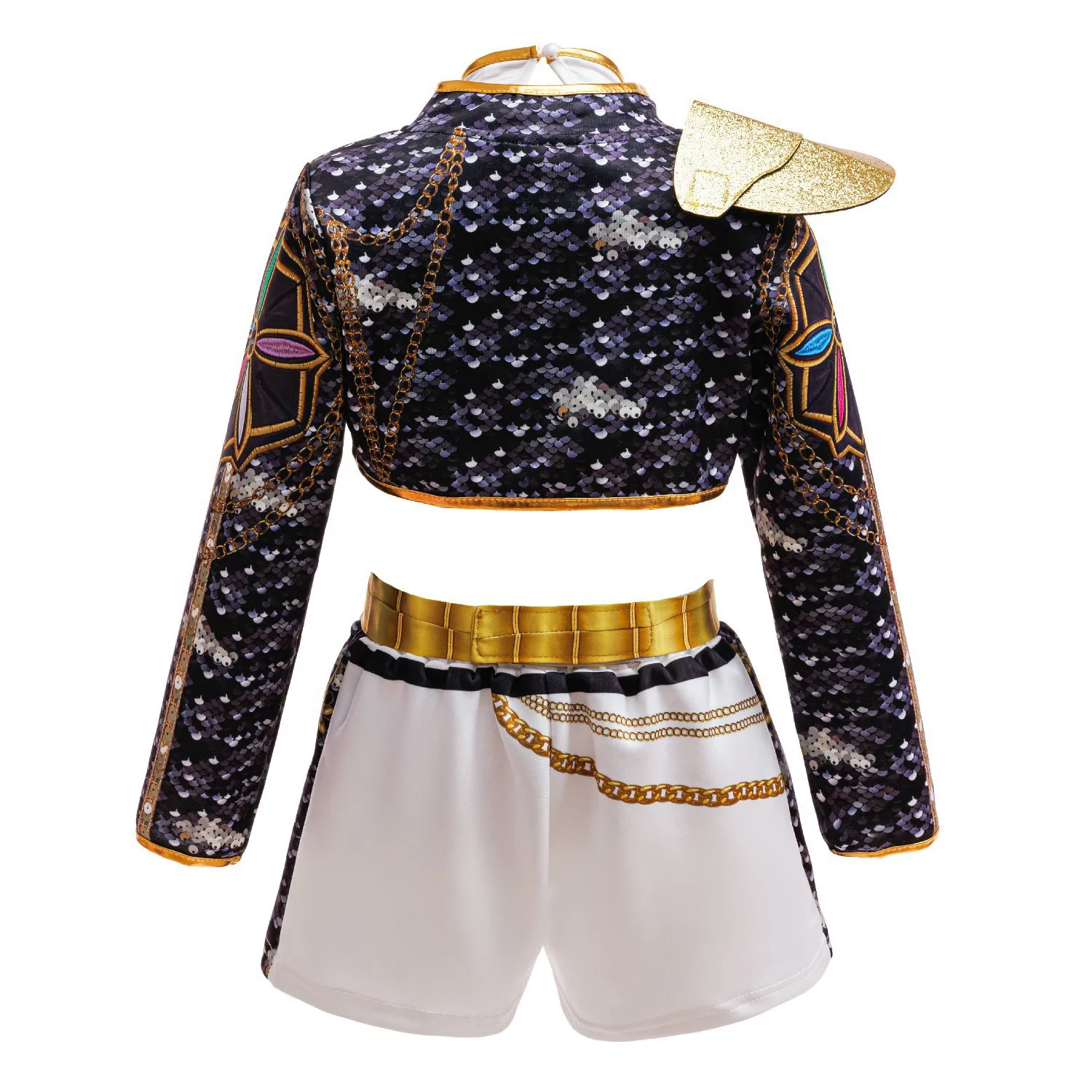 3 PCS Set Coat+Vest+Shorts Girl Cosplay Singer Clothes Performance Dress Up Uniform Children Party Show Costumes view 4