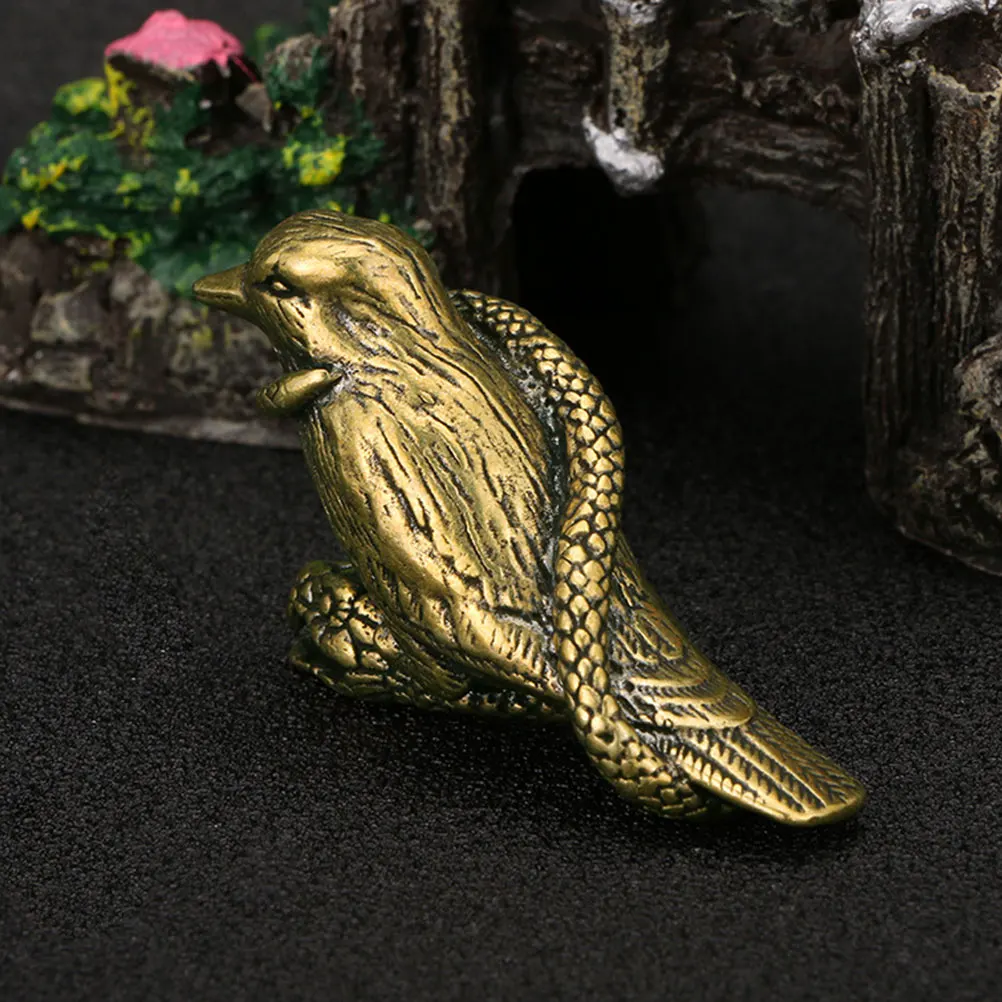 

Brass Bird nament Copper Statue Retro Desktop Decor Miniature Animal Figurine Adornment Practical Smooth Surface