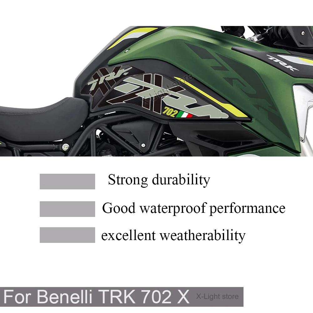 Pegatina lateral antideslizante para tanque de motocicleta, pegatinas impermeables de goma para combustible, para Benelli TRK 702 X 702X Adventure 2023 2024