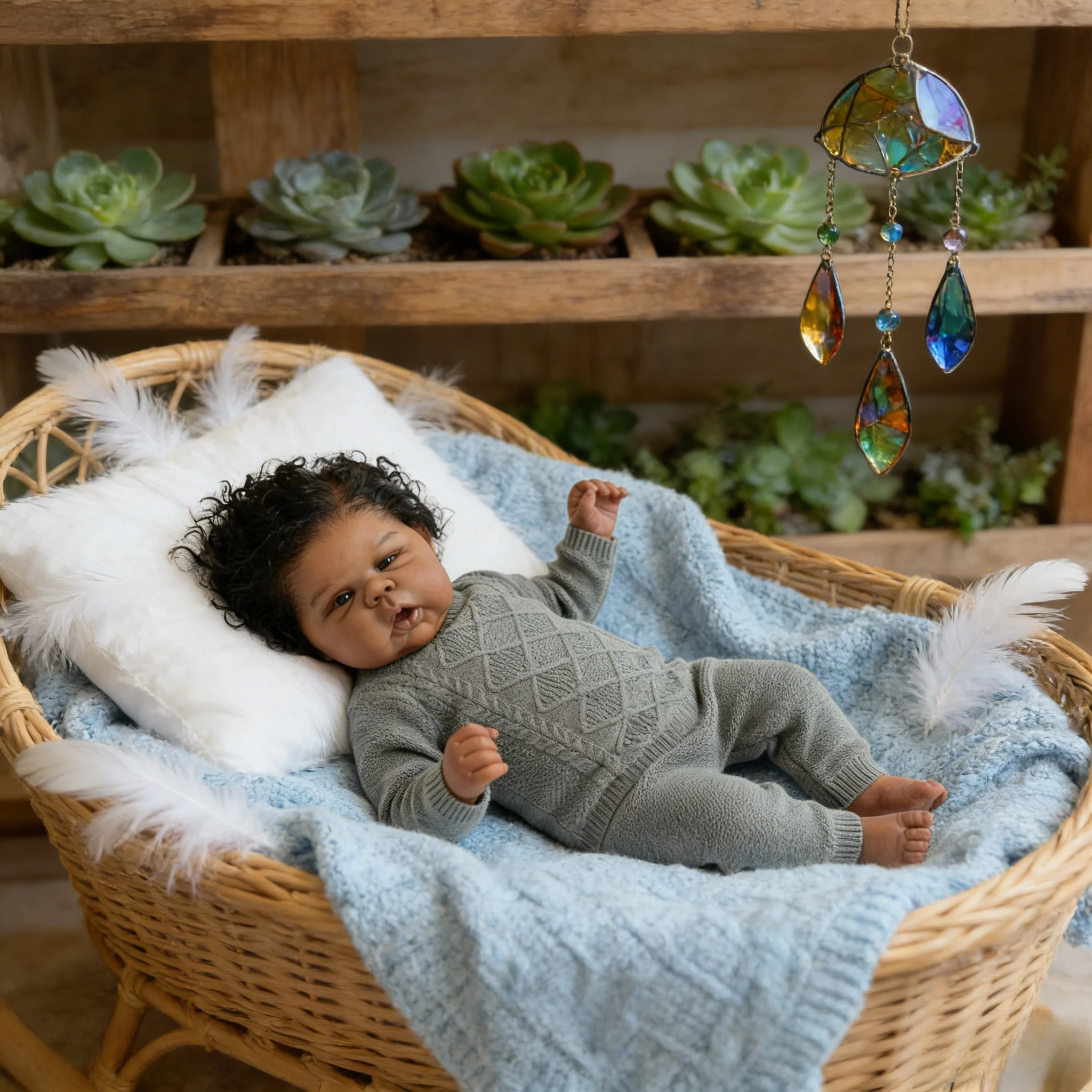 Bebés Reborns 50 cm Reborn Doll Gounchi - Toucher doux, veines de peau réalistes 3D, cheveux enracinés à la main, cadeau préféré des enfants