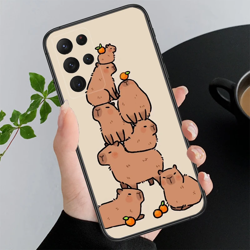 Cartoon Capybara Phone Case For Samsung A35 A55 A54 A15 A25 A05s A05 A22 A24 A52 A33 A34 M34 M14 M54 M23