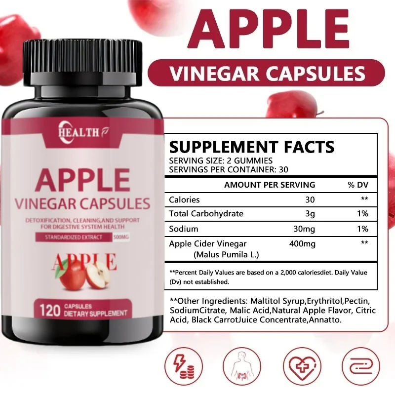 HEALTH Minch Apple Cider Vinegar Capsules 400mg Max Natural Detox with Cinnamon Ginger Cayenne