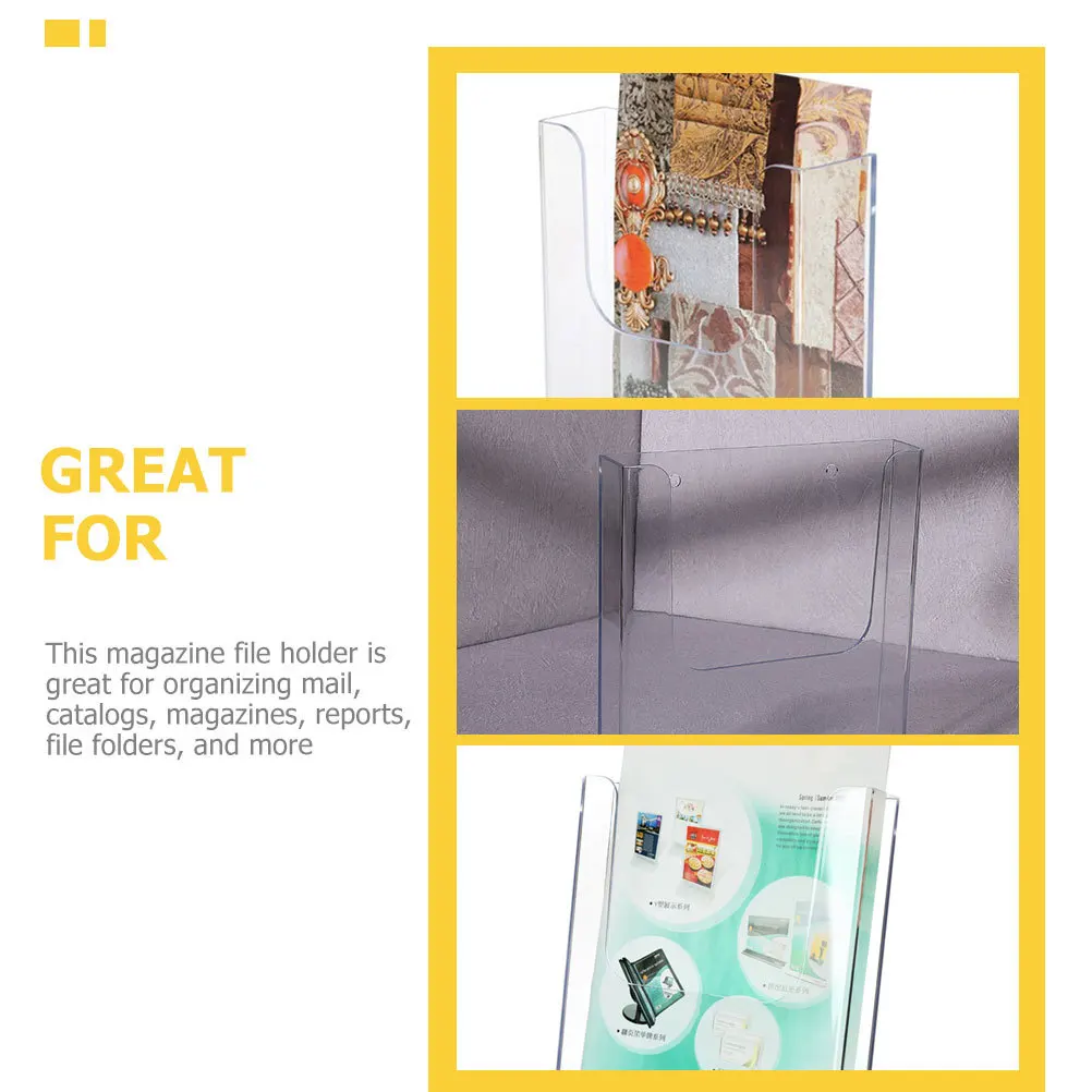 

1pcs Transparent File Organizer Clear Desk File Stand For Office Document Holder Magazine Display Stand Brochures Holder