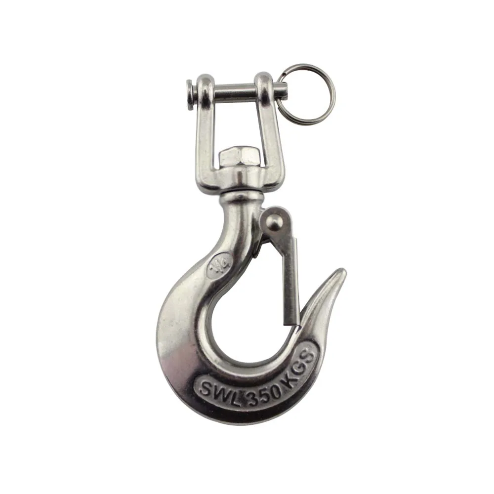 SS316/304 Marine Jaw Type Swivel Crane Hook with Safety Load Limit of 150/350/650/1000/1500Kg Marine Boat Crane Hook