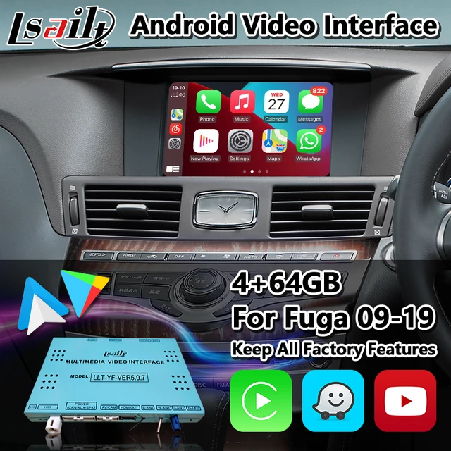 Sailt-カーインテリアインターフェース,nissan fuga用,Androidビデオ再生,ラジオモジュール付き,y51,2009-2019 -  AliExpress